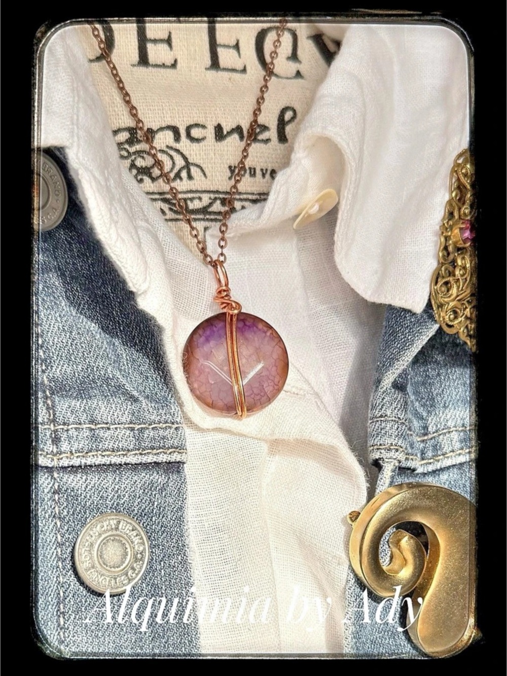 Statement Purple Agate Pendant Necklace